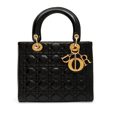 small lady dior bag black|large lady dior bag price.